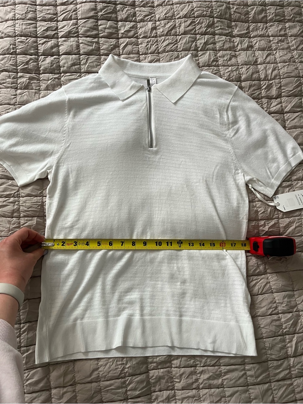 STYLUS Men's White Short-Sleeve Zip Polo - Picture 7 of 8